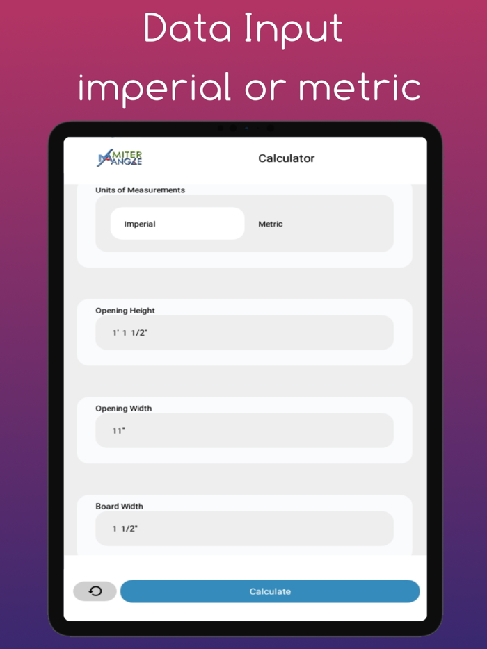 Miter Angle Calculator