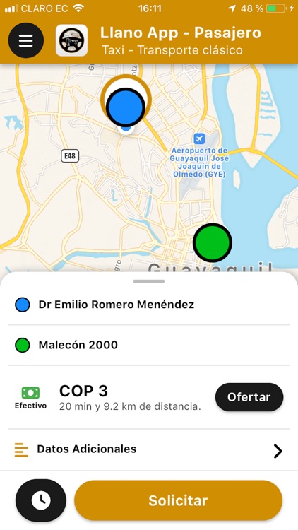 Llano App - Pasajero