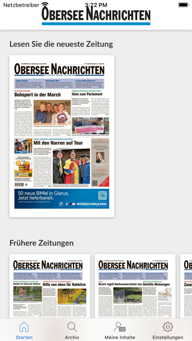 Obersee Nachrichten Screenshot
