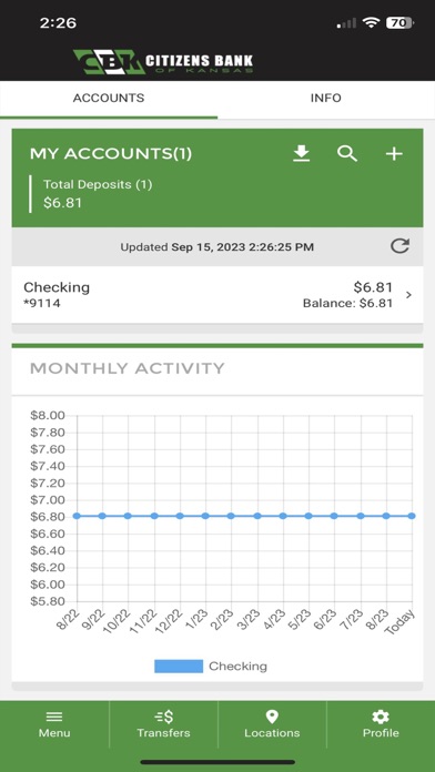 Citizens Bank of Kansas Mobile Screenshot