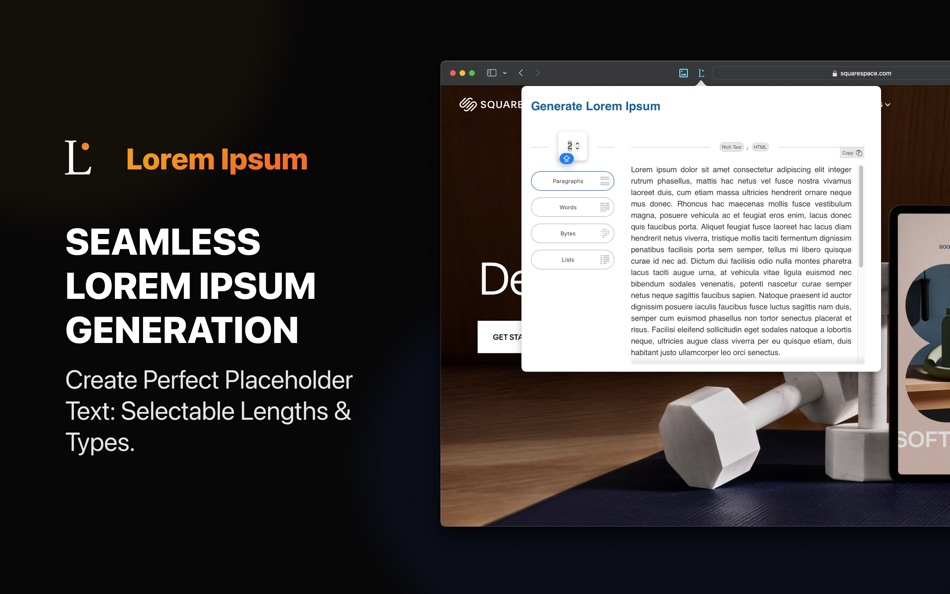 Lorem Ipsum for Safari - 1.0.1 - (macOS)