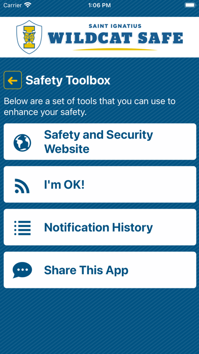 Wildcat Safe - St. Ignatius HS Screenshot