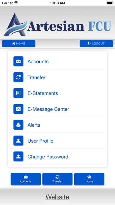 Artesian City FCU Screenshot