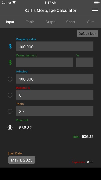 Karl's Mortgage Calculator