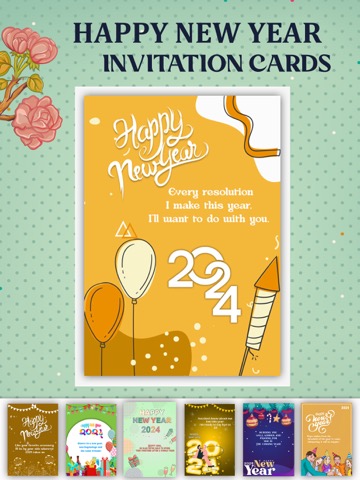 New Year Greeting Invite Cardのおすすめ画像3