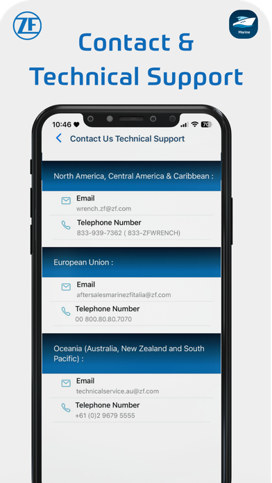 ZF Marine App Screenshot