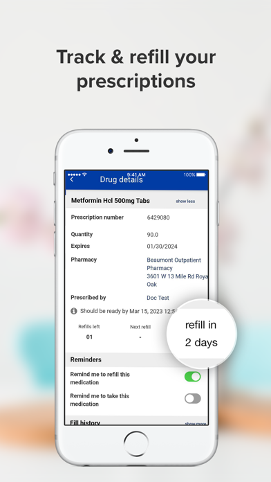Beaumont Health Pharmacy Screenshot