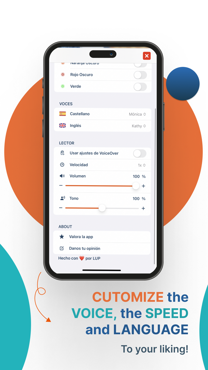 LUP Reader text to speech