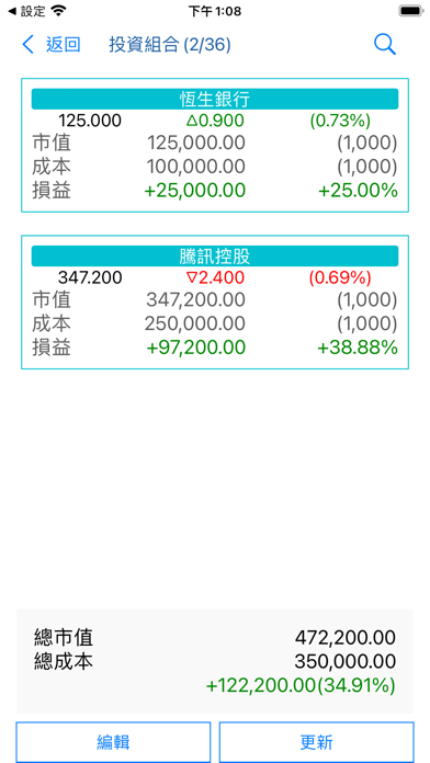 Stocks - Hong Kong Stock Quote Screenshot