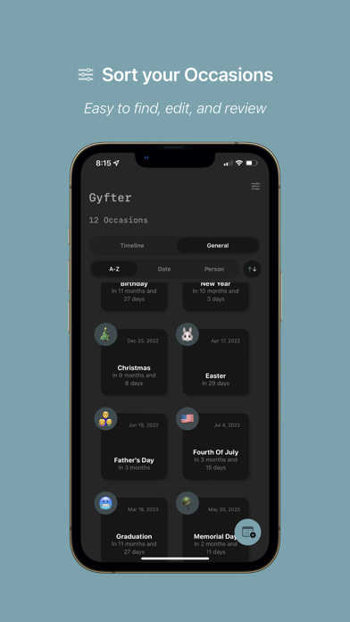 Gyfter - Occasion Reminderのおすすめ画像3