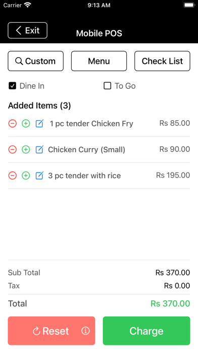 Online Kitchen POS Screenshot