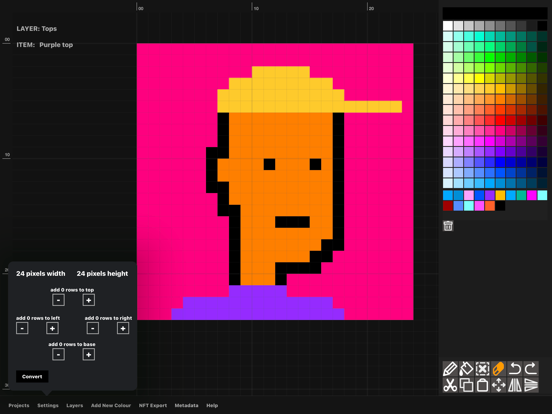 nft pixel art maker iPad screenshot 1 - Graphics & Design app