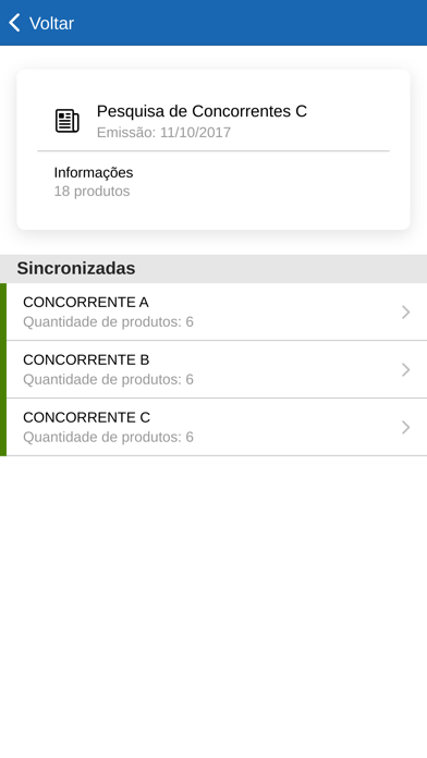 Pesquisa Concorrentes Screenshot