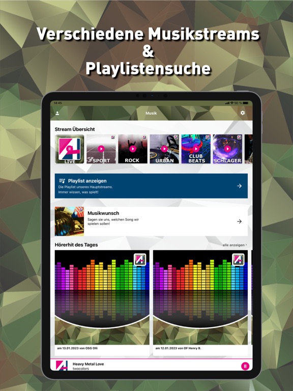 Radio Andernach - Einsatzradio iPad screenshot 4 - Music app
