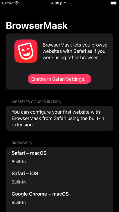 BrowserMask for Safari Screenshot