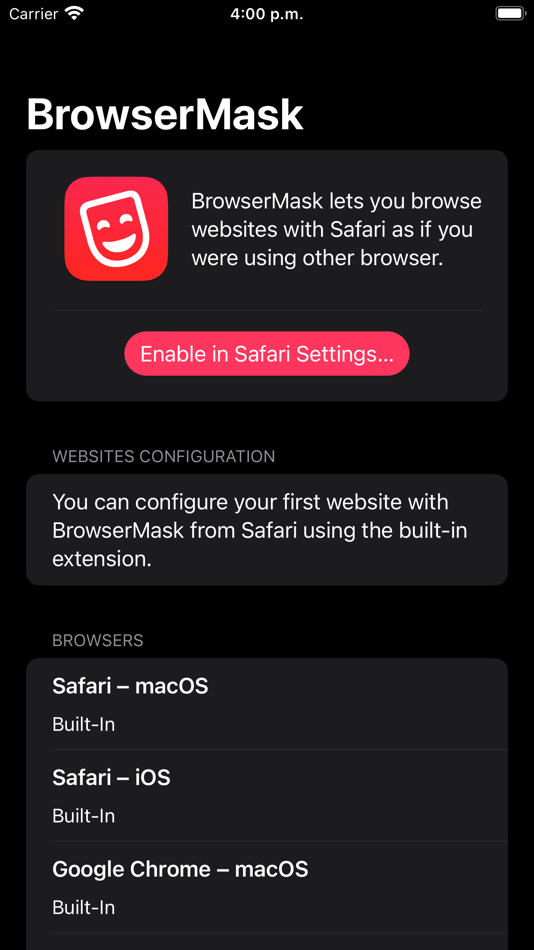 BrowserMask for Safari - 1.0 - (macOS)
