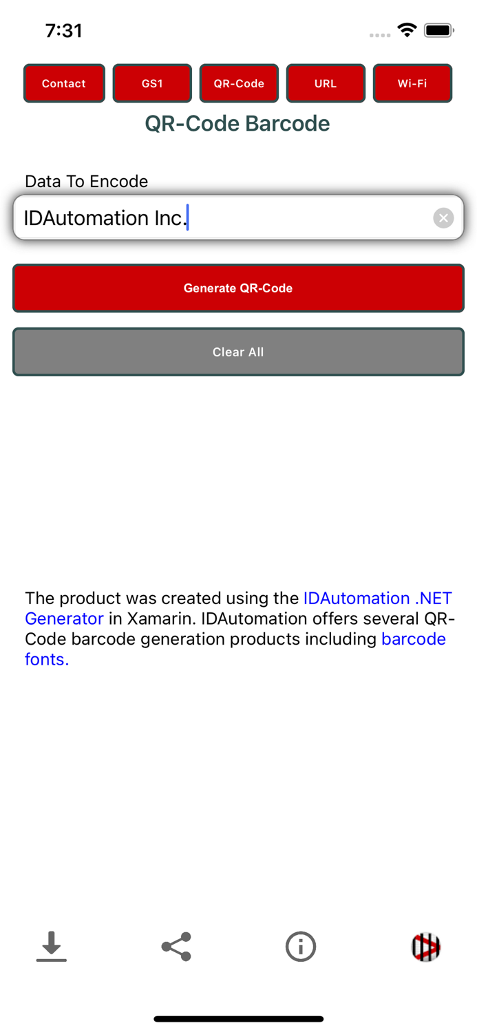 QR-Code Contact Info Generator