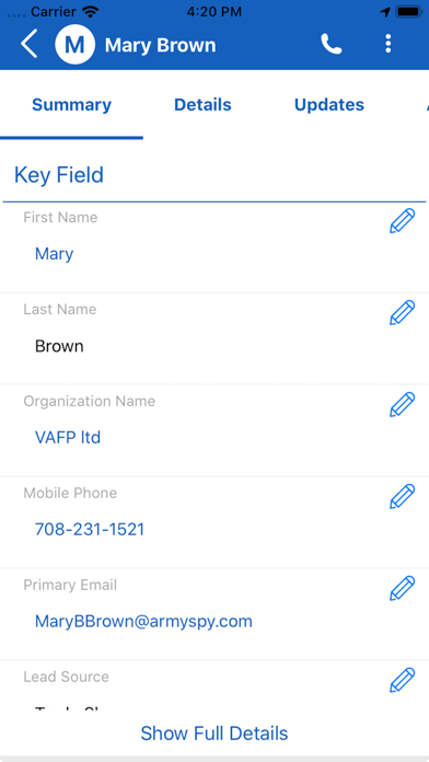 automateCRM Screenshot