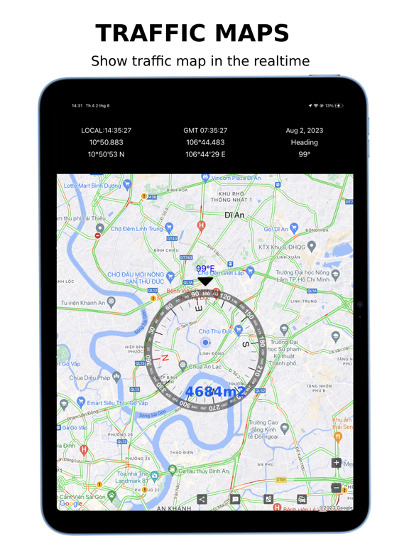 Compass Maps - Digital Compass iPad screenshot 4 - Utilities app