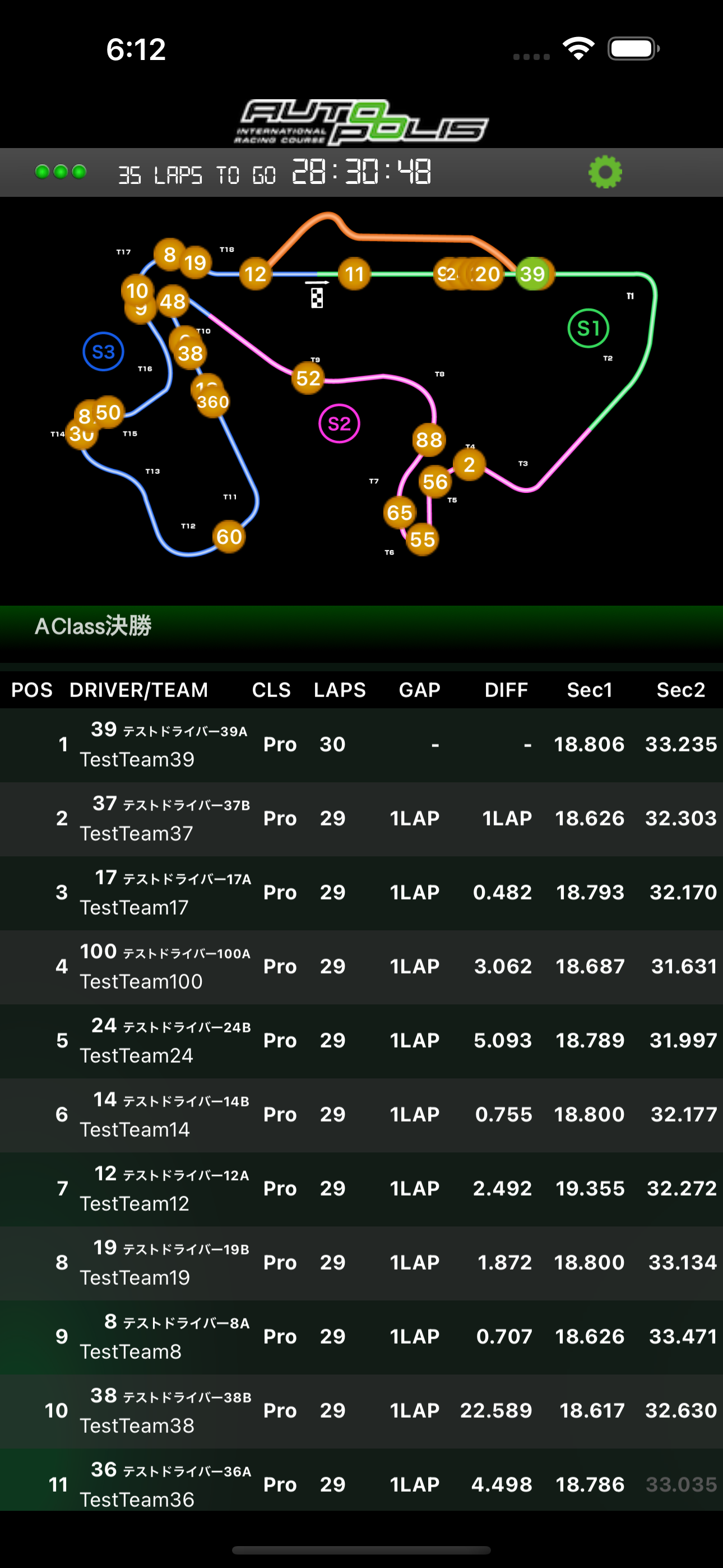 Autopolis Live Monitor