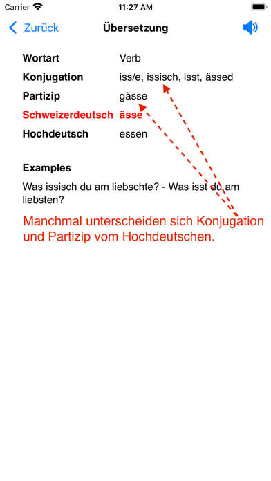 Schweizerdeutsch Wörterbuch Screenshot