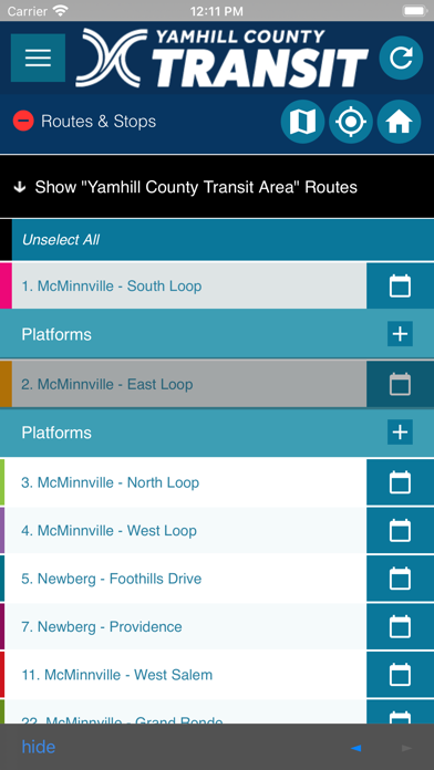 Yamhill County Transit Screenshot