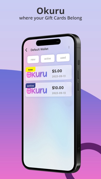 Okuru Gift Card App Screenshot