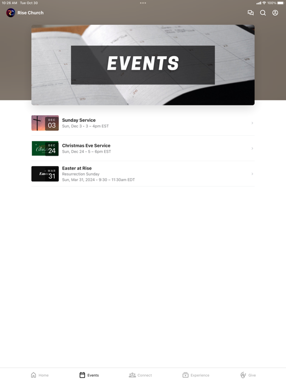 The Rise Church iPad screenshot 2 - Education app