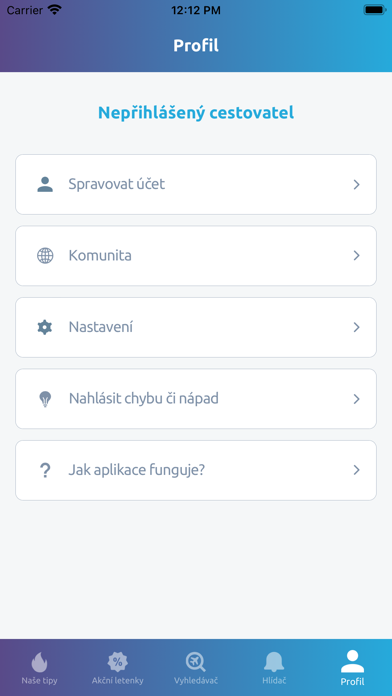 zaletsi.cz – hlídač letenek Screenshot