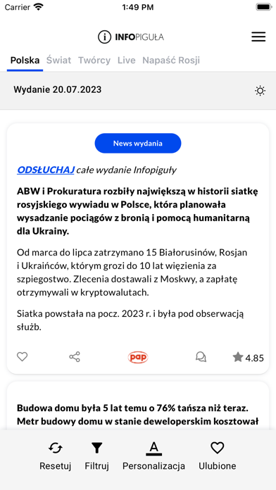 Infopiguła - skróty wiadomości Screenshot