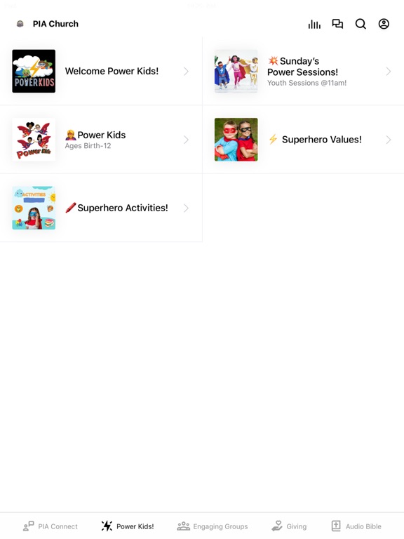Power in Action Church iPad screenshot 2 - Education app