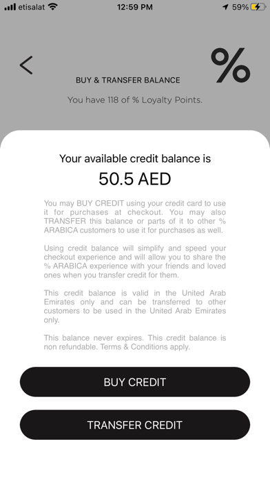 % ARABICA UAE Screenshot