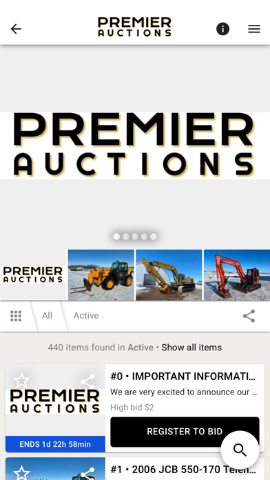 Premier Auctions Screenshot