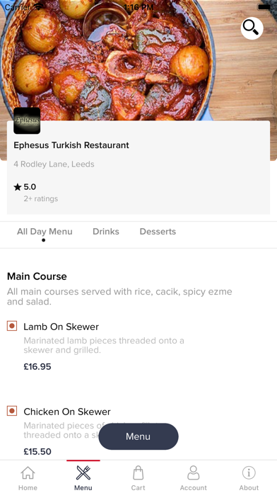 Ephesus Turkish Restaurant Screenshot