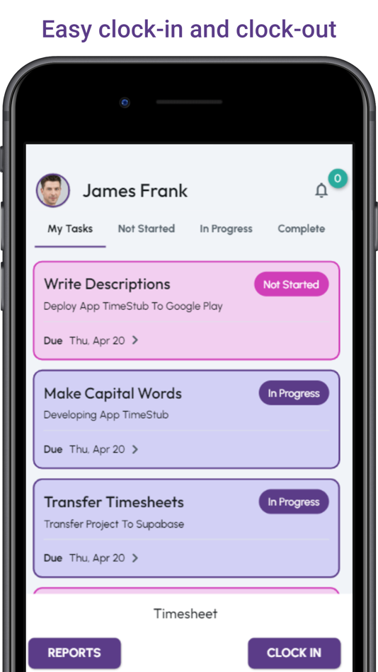 #2. TimeStub: Project Management (iOS) By: DECODATION