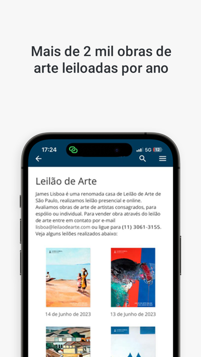 Leilão de Arte James Lisboa Screenshot