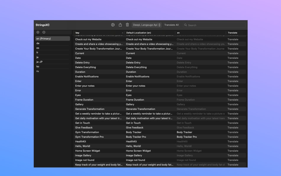 #3. StringsXC: Auto App Translator (macOS) 게시자: Julian Beck