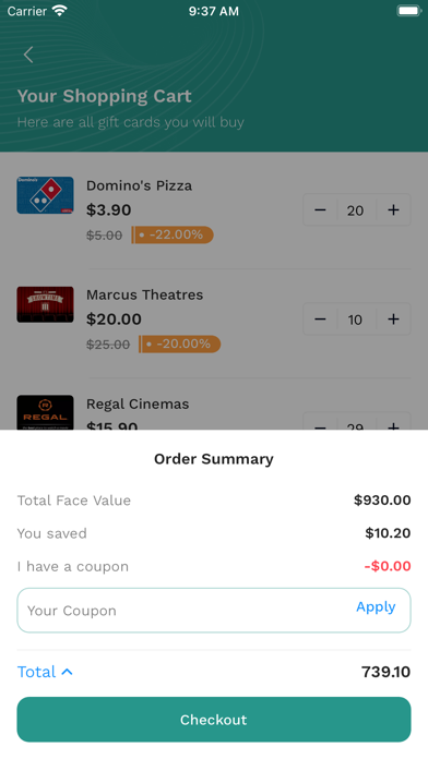 Gift Card Saving - Buy & Sell Screenshot