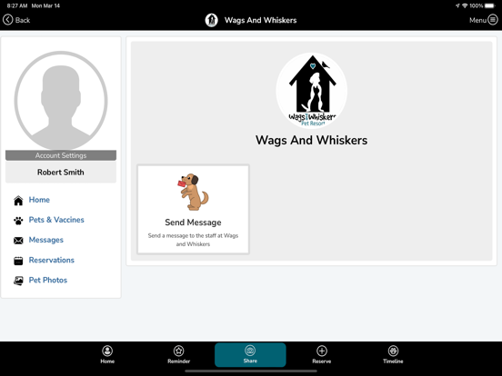 Wags And Whiskers Pet Resort iPad screenshot 1 - Business app