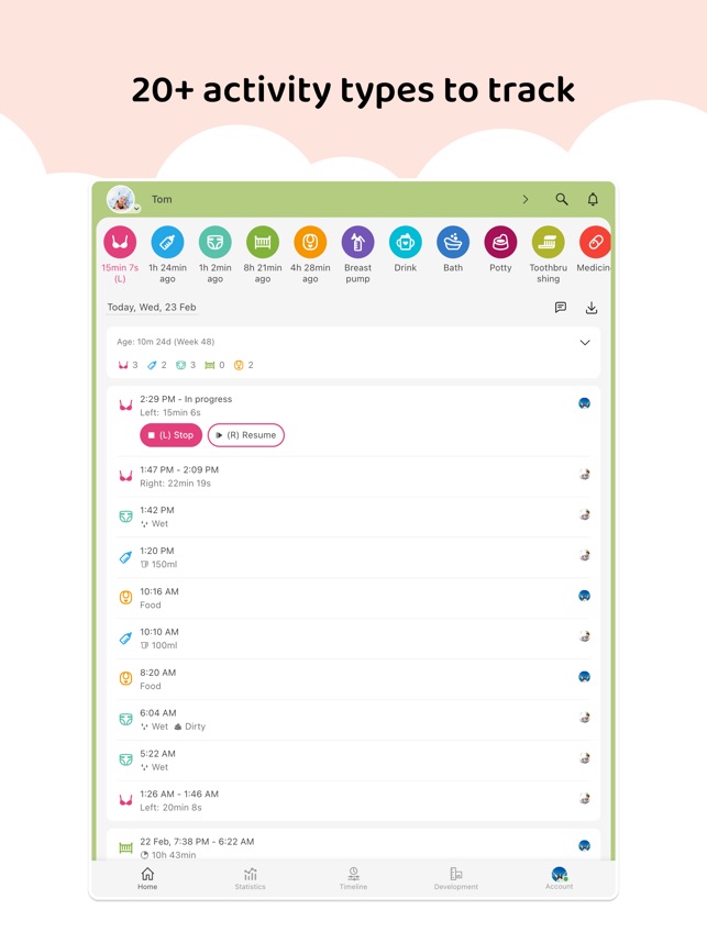 Baby Daybook－Tracker, Schedule