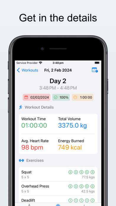 Lifts: Weight-training tracker Screenshot