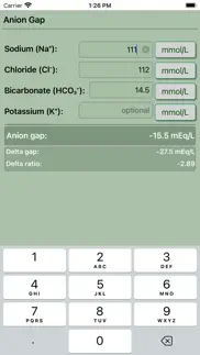 anion gap calculator pro iphone screenshot 2