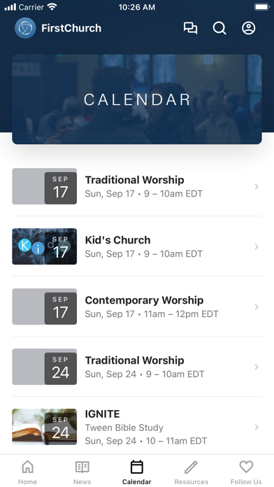 First Church Williamsport Screenshot