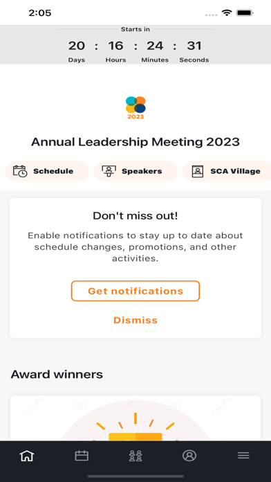 SCA Health Events Screenshot