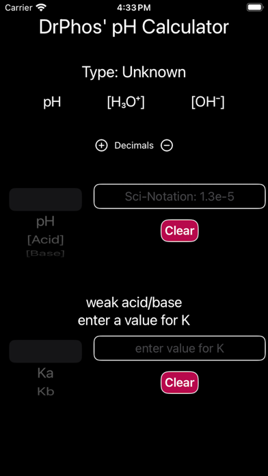 Screenshot #2 pour DrPhos' pH Calculator