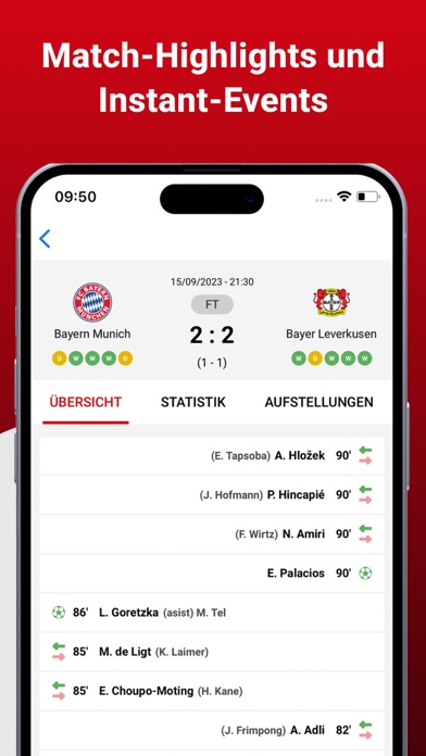 Bundesliga Live Score Screenshot