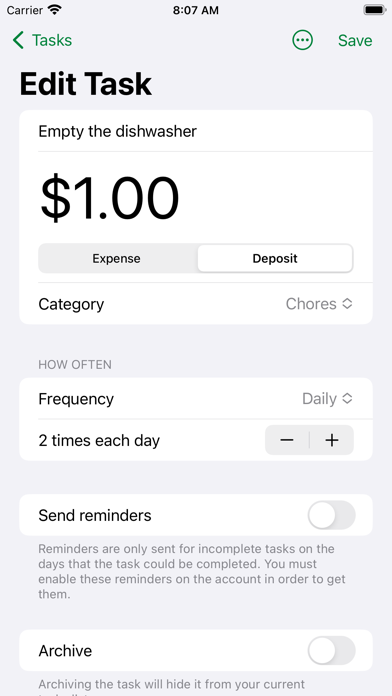 Dollar & Sense - Family Chores Screenshot