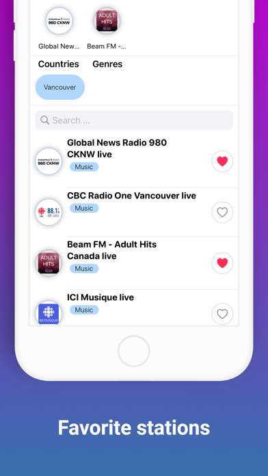 Vancouver Radios Stations Screenshot