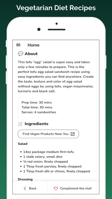 Vegetarian Diet Recipes Screenshot