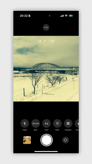 Скриншот DateCam на iPhone 8